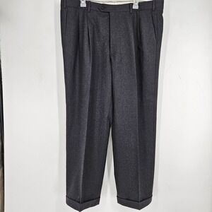 Brioni Pants Mens 40 Regular Charcoal Gray Dress Slacks Flat Front Formal Italy
